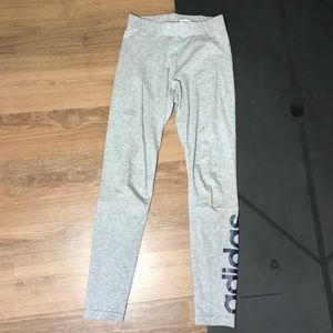 Adidas gray leggings with navy print!